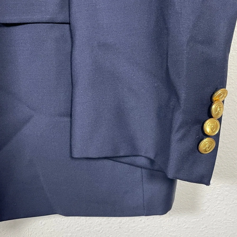 Ralph Lauren Blazer Mens 44R Navy Blue Classic Collegiate Gold Crest Buttons